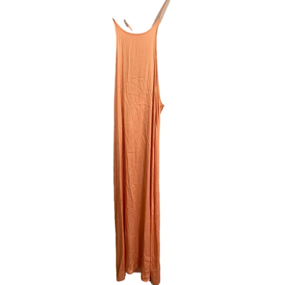 Zara satin effect dress NWT orange 🍊 large - Picture 6 of 6